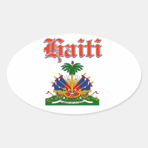 Designer för GrungeHaiti vapensköld Ovalt Klistermärke