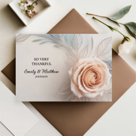 Designer för Rosa ros-droppar - tackkort