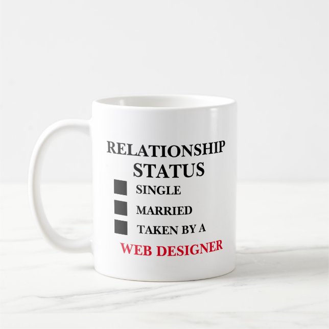 Designer för Webben om relationsstatus Kaffemugg (Vänster)