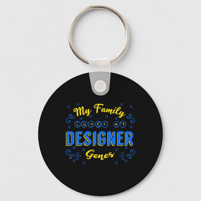 Designer Gener Downs Syndrom Medvetenhet Kromosom  Nyckelring (Framsida)