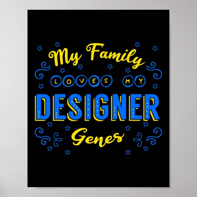 Designer Gener Downs Syndrom Medvetenhet Kromosom  Poster (Framsidan)