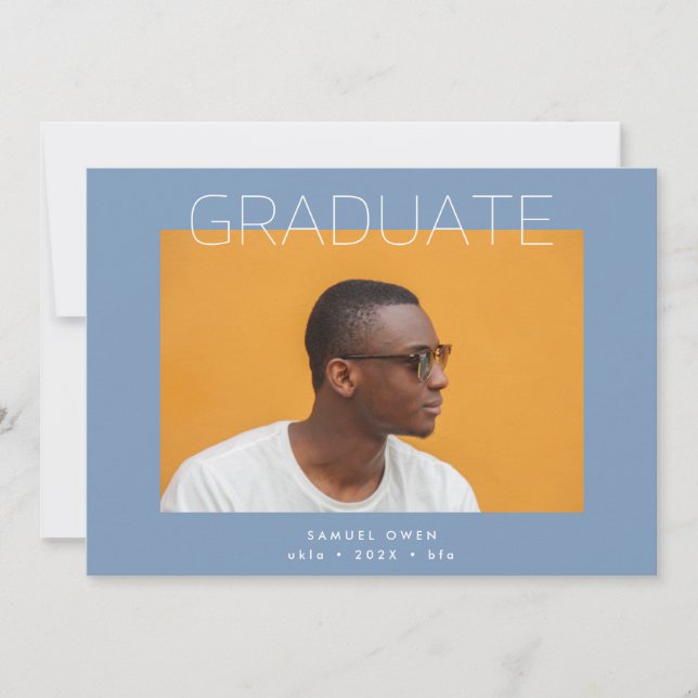 Designer Grad Modern Two Photo Studenten Meddelande (Framsida)