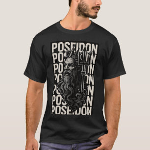 Designer Grekiska Gud Poseidon T Shirt