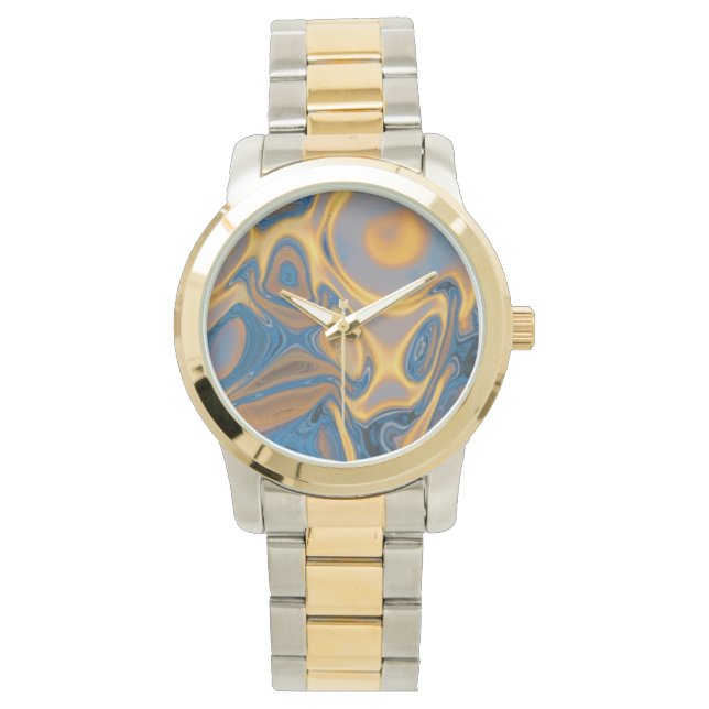 Designer Guld och Silver Watch - Abstrakt Art Armbandsur (Framsida)