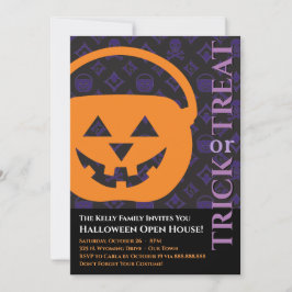 Designer Halloween, djärv Pumpkin-inbjudan Inbjudningar
