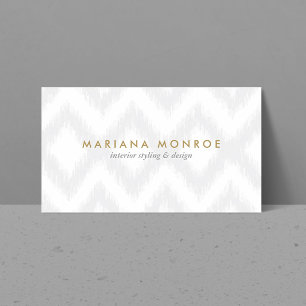 DESIGNER IKAT MÖNSTER in GRÅTT/WHITE Visitkort