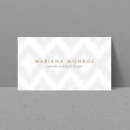 DESIGNER IKAT MÖNSTER in GRÅTT/WHITE Visitkort