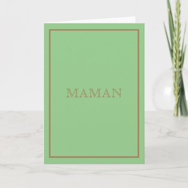 Designer Inspirerad Grön Maman Kort (Framsida)