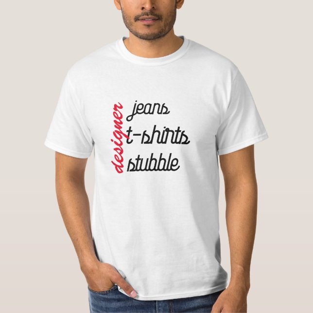 Designer Jeans Stubb Rolig T-Shirt - Topp Present (Framsida)