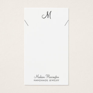 Designer Jewelry Necklace Script Visning Card Visitkort