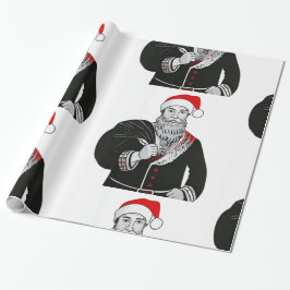Designer jul Santa Mönster Wrapping Papper Presentpapper