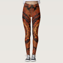 Designer Leggings med Tattoo-Inspired Mönster