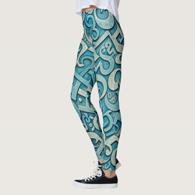 Designer-Leggings mit ausgefallenem Muster  Leggings (Vänster)