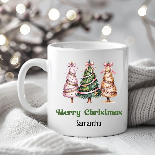 Designer Leopard Christmas Trees Personalized Mug Kaffemugg (Designer Leopard Christmas Trees Personalized Mug)