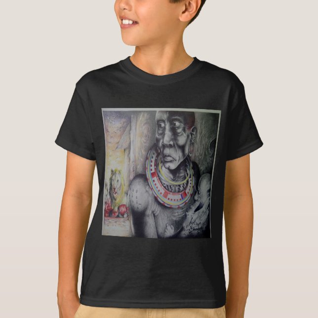Designer Masai Hakuna Matata med Lejon T-Shirt (Framsida)