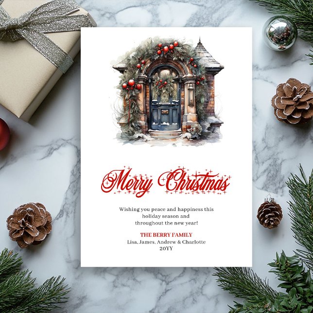 Designer Mysig Julscen Julkort (Designer Cozy Christmas Scene Greeting Card)