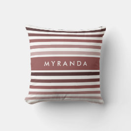 Designer Ombre Rand med Namn i Rosy Brown Kudde