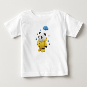 Designer Panda Vinylleksak i regnrock T Shirt