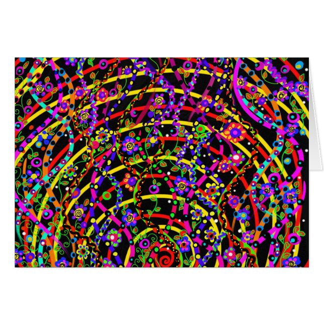 Designer Party Mönster Hälsningskort (Framsidan Horizontal)