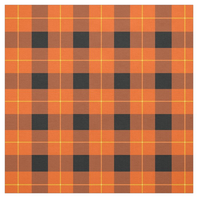 Designer plaid /tartan mönster orange and Black Tyg (Provkarta)