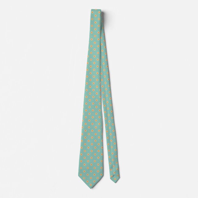 Designer Polka Dot Tie Blue Orange Färg Mönster Slips (Framsida)