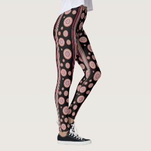 Designer Rosa Skriv ut Yoga-Byxor Leggings