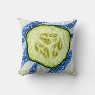 Designer Segce of Cucumber on Blue Kudde