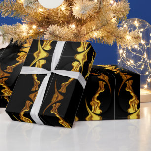 Designer Statement: Opulent Swirl Mönster Guld Fol Presentpapper