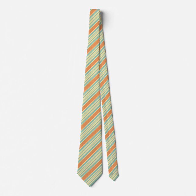 Designer Stripe Tie Orange Blue Rand Färg Slips (Framsida)