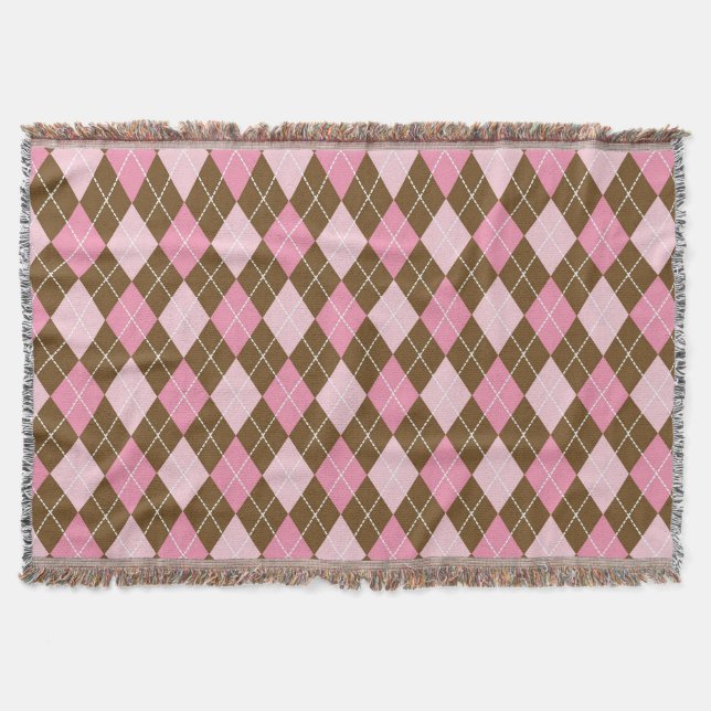 Designer Thline Blanket by Serenity - Brown & Rosa Filt (Framsidan)