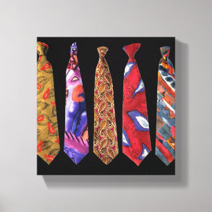 Designer Tie-samling på arbetsytan Canvastryck