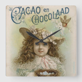 DESIGNER WALL CLOCKS - GIFTS - DUTCH CHOCOLATE FYRKANTIG KLOCKA