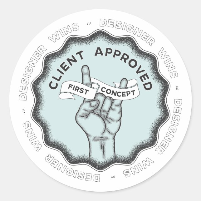 Designer Wins #1 Runt Klistermärke (Framsida)