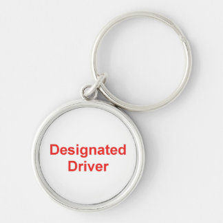 Designerad chaufför Keychain Rund Silverfärgad Nyckelring