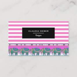Designermodern trendig, vit rosa rand visitkort