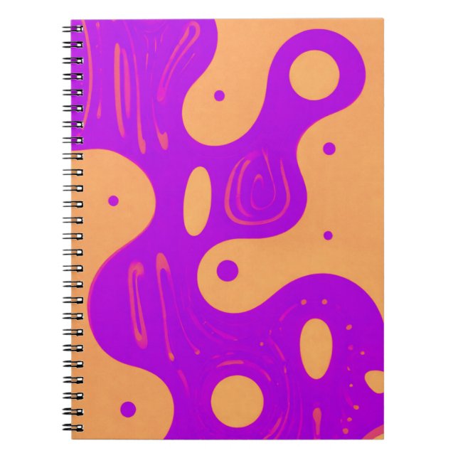 Designerns bärbara dator med Abstrakt Lila Art Anteckningsbok (Framsidan)