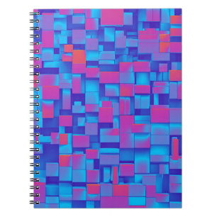 Designerns bärbara dator med Blue and Rosa Cube Ar Anteckningsbok