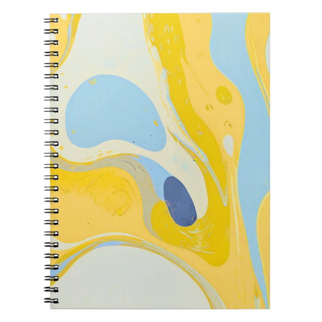 Designerns bärbara dator med Gult och blå konst Anteckningsbok (Framsidan)