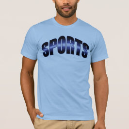 Designerschrift Sports Blau Jalousiemuster T Shirt