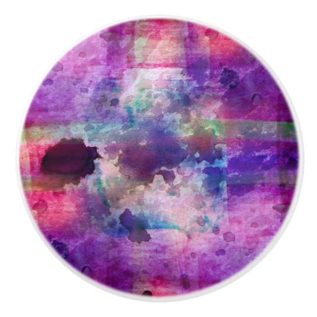 Designgrönt, lilastrukturvattenfärg knopp (Framsidan)