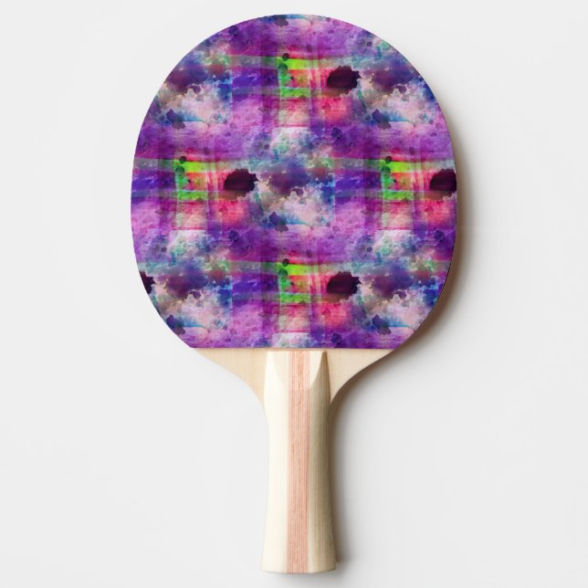 Designgrönt, lilastrukturvattenfärg pingisracket (Framsidan)