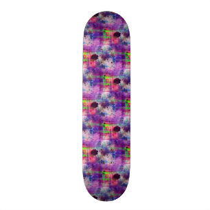 Designgrönt, lilastrukturvattenfärg skateboard bräda 20,5 cm
