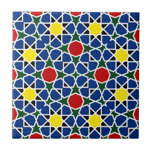Designpanel för marockansk mosaik, Geometric Mönst Kakelplatta