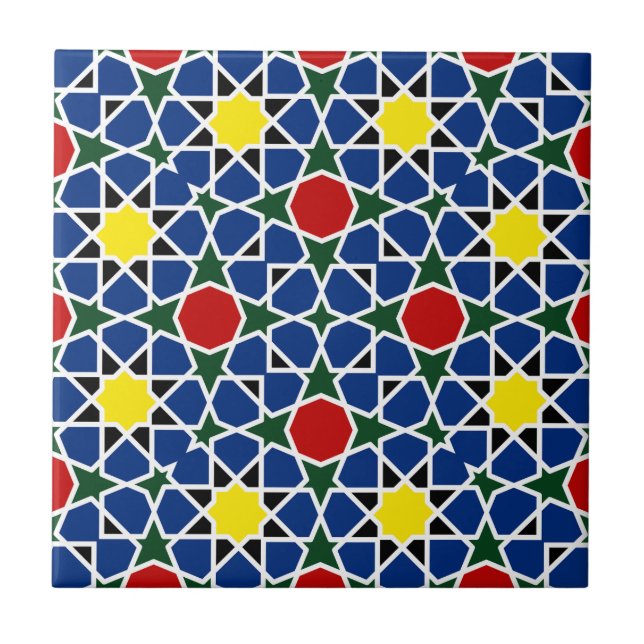 Designpanel för marockansk mosaik, Geometric Mönst Kakelplatta (Framsidan)