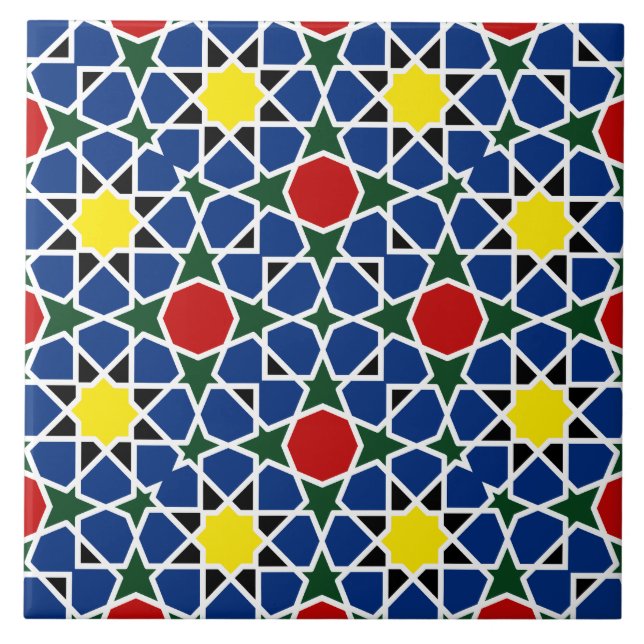 Designpanel för marockansk mosaik, Geometric Mönst Kakelplatta (Framsidan)