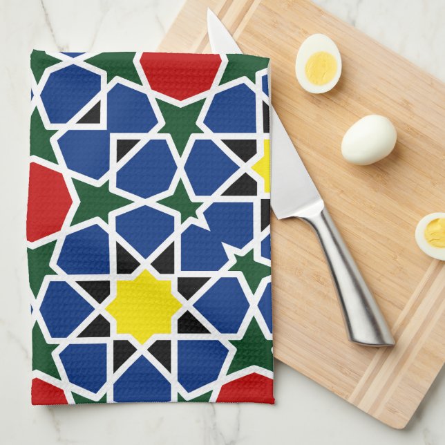 Designpanel för marockansk mosaik, Geometric Mönst Kökshandduk (Vikt i Fjärdedel)