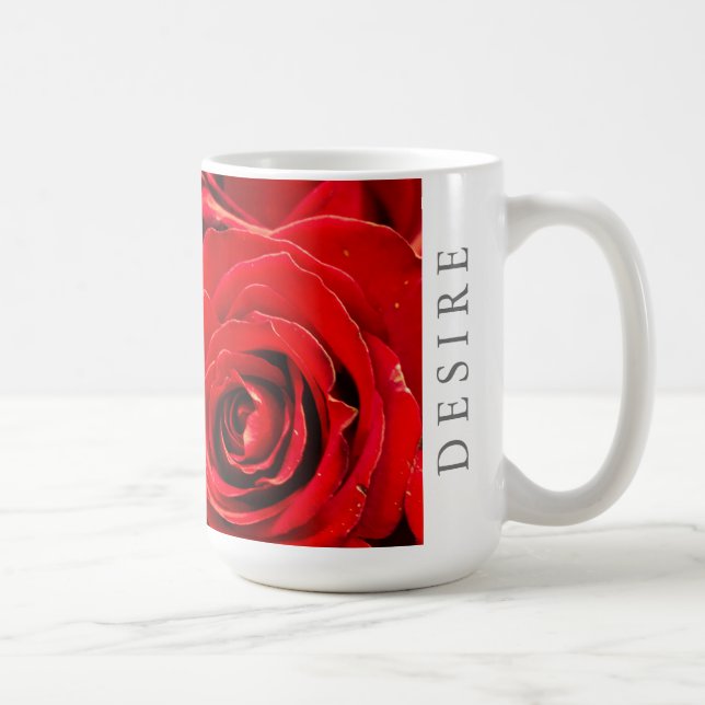 Desire Röd ros 15oz Classic Mugg (Höger)