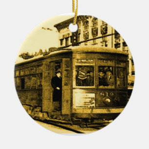 Desire Streetcar på Canal St Julgransprydnad Keramik
