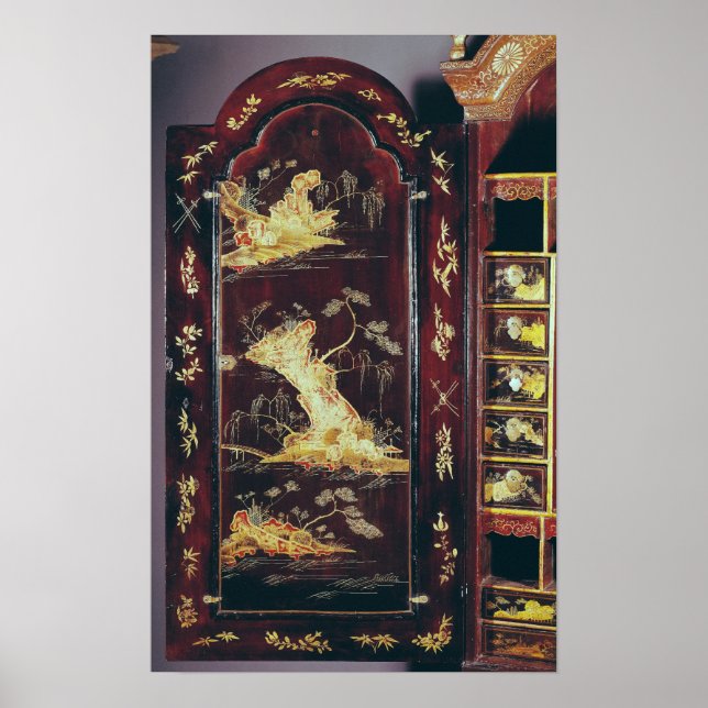 Desk dekorerat med kinesisk lacker poster (Framsidan)
