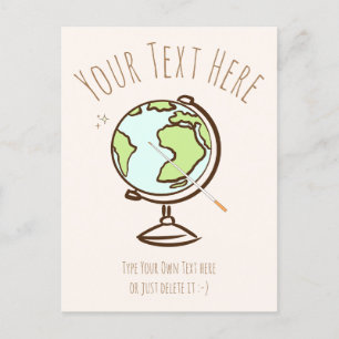 Desk Globe. Geography Teacher. Presentmall. Vykort